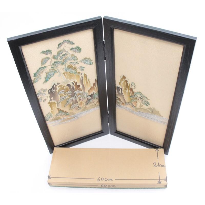 アウトレット品 五月人形屏風単品 25号五月屏風 二曲 松 21ya2051 K2021-72の画像