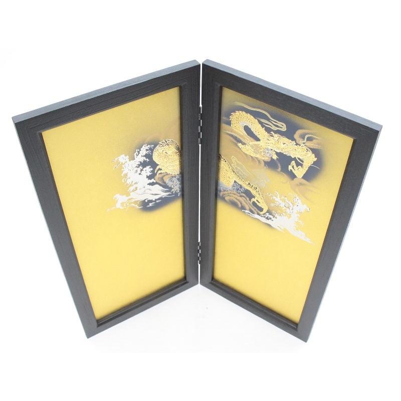 アウトレット品 五月人形屏風単品 18号五月二曲屏風 加賀 会津塗彫金