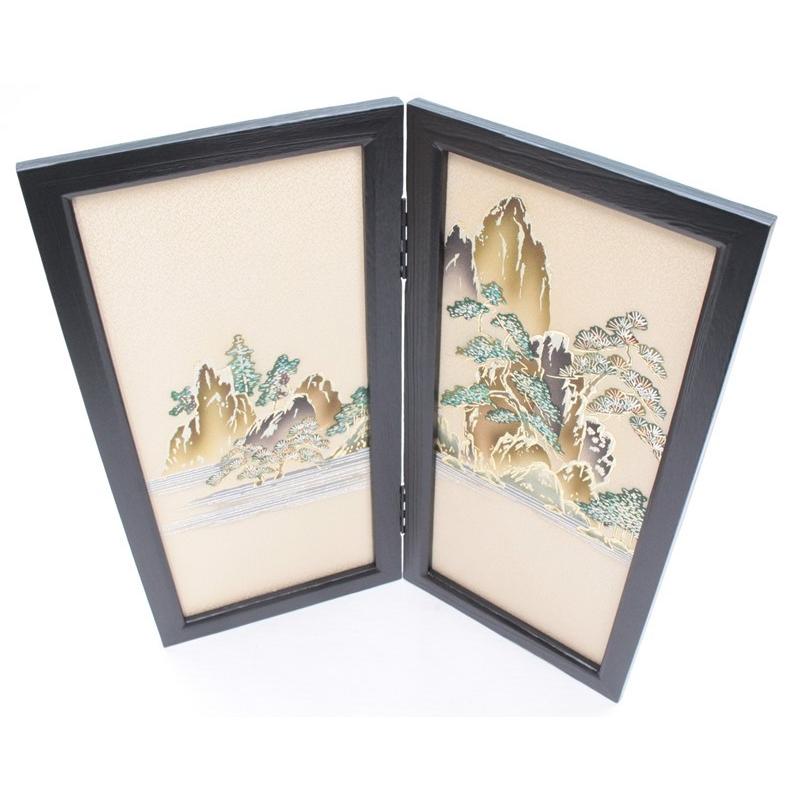 アウトレット品 五月人形屏風単品 25号五月屏風 二曲 松 21ya2061