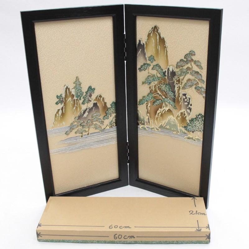 アウトレット品 五月人形屏風単品 25号五月屏風 二曲 松 21ya2061