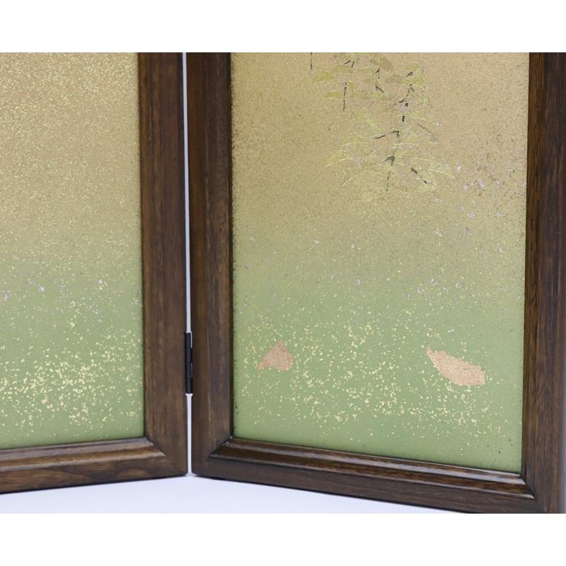 アウトレット品 五月人形古代屏風 屏風のみ 20号 松 本金箔押 富士 22a