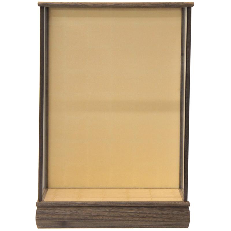 アウトレット品 人形ケース単品 39×30×52 焼桐 面取ガラス 前開き 空ケース 22a-ya-1457