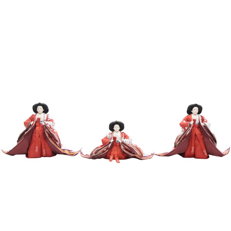 アウトレット品 雛人形三人官女単体 人形のみ 七寸官女 飾り幅120