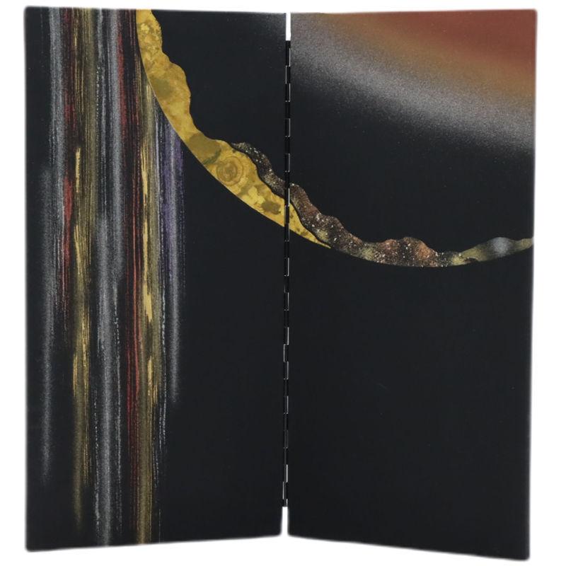 アウトレット品 雛人形三月屏風 屏風のみ 20号 月花 黒 No.6 22a-ya-2048