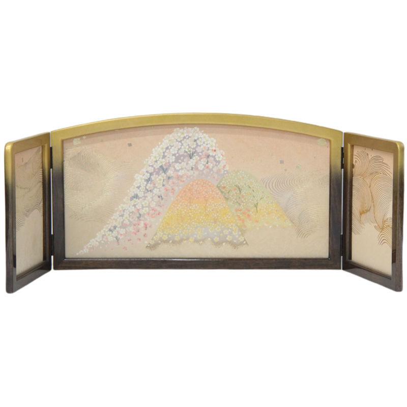 アウトレット品 雛人形三月屏風 屏風のみ 11号 飛翔柄 金彩山桜 醍醐 22a-ya-2056