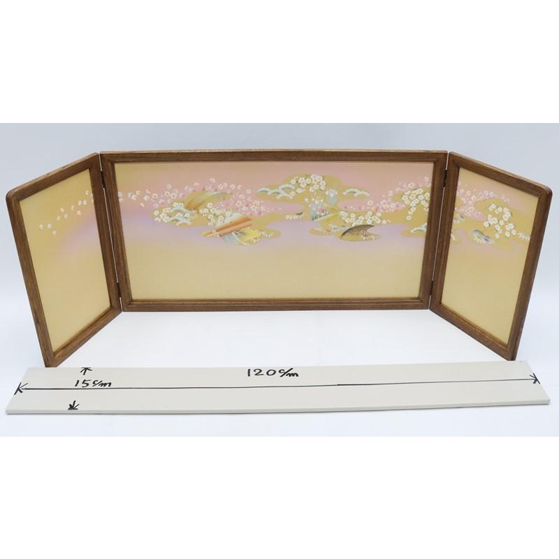 アウトレット品 雛人形三月屏風 屏風のみ 15号 雫柄 金彩彩雲桜 古代