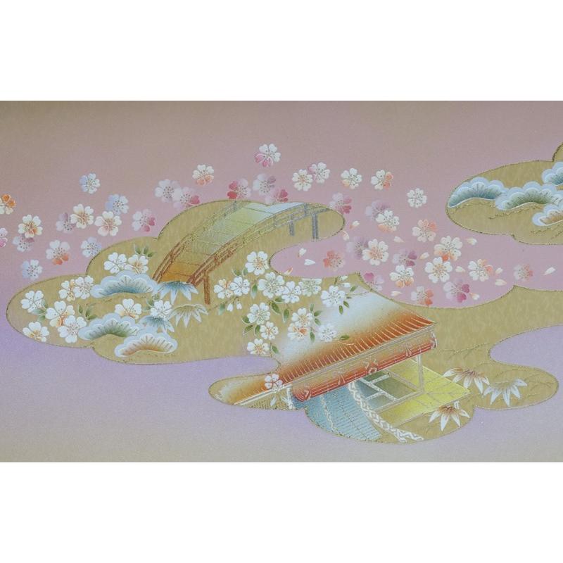 アウトレット品 雛人形三月屏風 屏風のみ 15号 雫柄 金彩彩雲桜 古代
