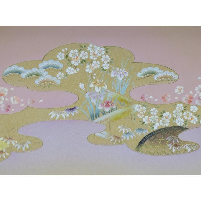 未使用　金彩　塗り　三曲 屏風　ひな祭り　インテリア 上品な 屏風　15号月の花 アウトレット品 雛人形三月屏風 屏風のみ 15号 雫柄 金彩彩雲桜 古代