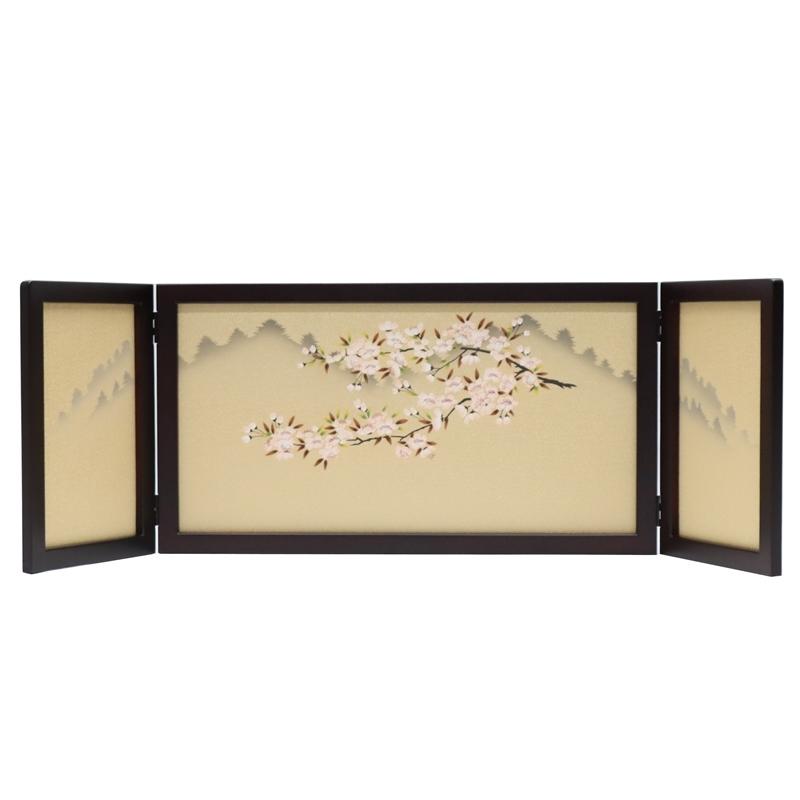 アウトレット品 雛人形三月屏風 屏風のみ 13号 友禅桜 倫光 華 花梨塗