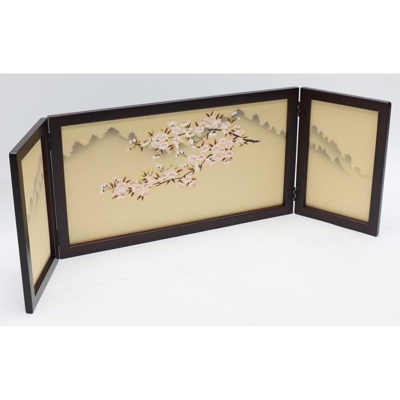 アウトレット品 雛人形三月屏風 屏風のみ 13号 友禅桜 倫光 華 花梨塗