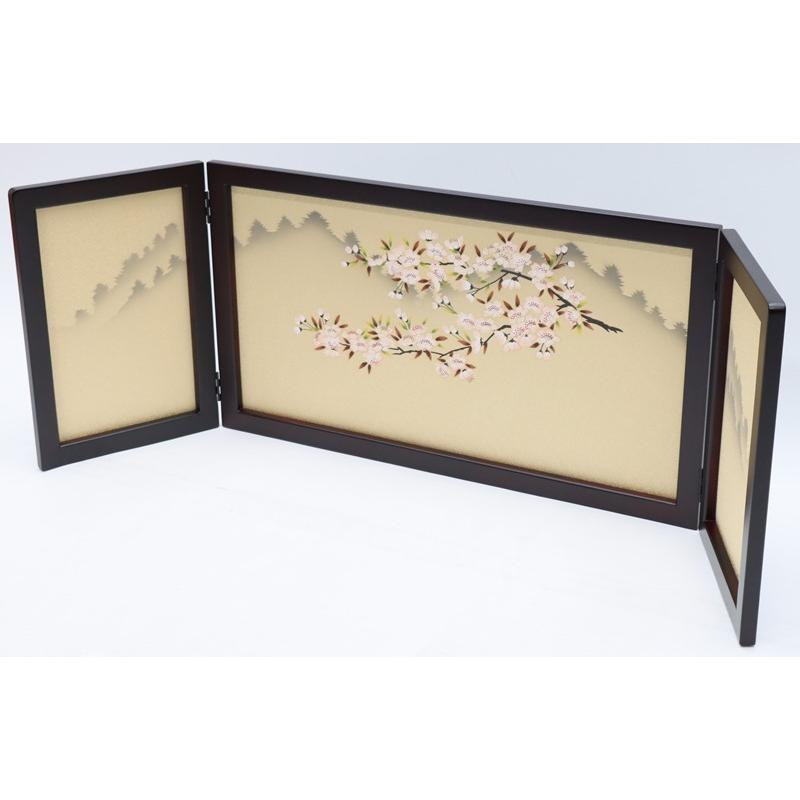 アウトレット品 雛人形三月屏風 屏風のみ 13号 友禅桜 倫光 華 花梨塗
