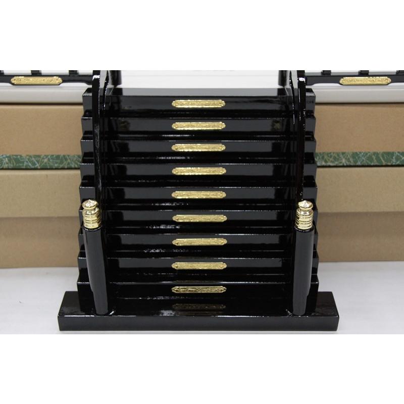 アウトレット品 雛人形道具 欄干単品 35号 一方階段 らんかん黒塗(小