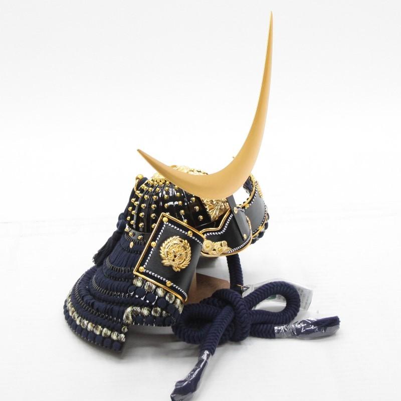 アウトレット品 五月人形兜 単品 25号 伊達政宗 紺 金色仕立 着用兜 櫃付 22a-ya-2404 アウトレット品 五月人形兜 単品 25号 伊達政宗 紺 金色仕立 着用兜 櫃付 22a ya