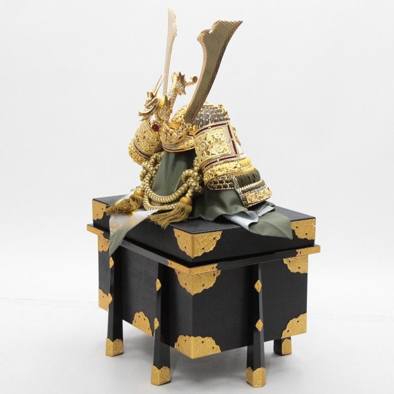 アウトレット品 五月人形兜 単品 25号 煌龍 段縅 メノウ玉 櫃付 22a-ya