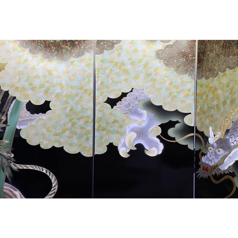 アウトレット品 五月人形五月屏風 屏風のみ 150cm 金彩 龍虎 二曲一双