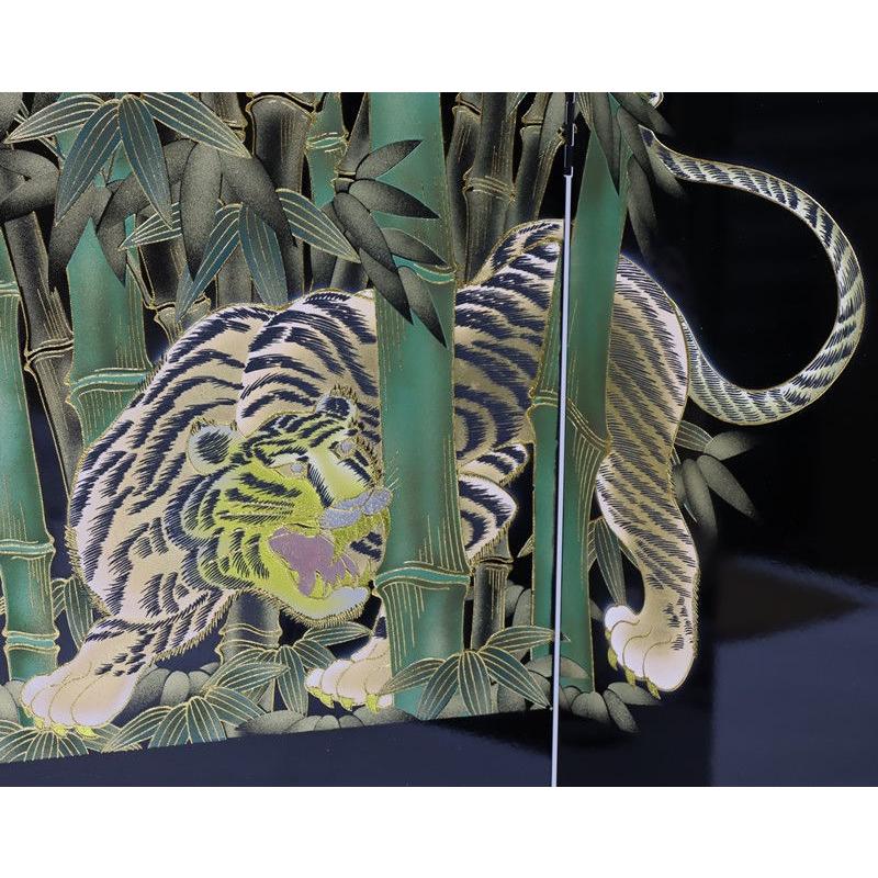 アウトレット品 五月人形五月屏風 屏風のみ 150cm 金彩 龍虎 二曲一双