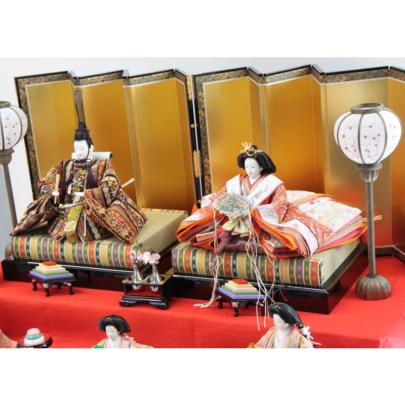 アウトレット品 雛人形五人三段飾り 五人飾りセット 草園 金沢箔セット
