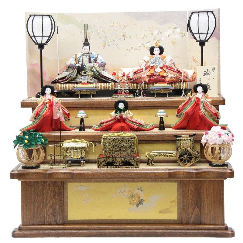 雛人形 五人飾り 3段　新品未使用 アウトレット品 雛人形五人三段飾り 五人飾りセット 彩華セット 22a-ya