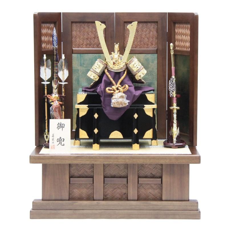 18合　兜飾り　極美品 アウトレット品 五月人形兜 高床台平飾り 18号ト 京極 網代セット 組立