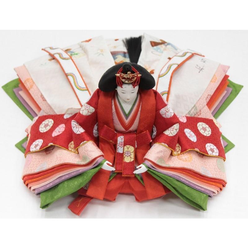 アウトレット品 雛人形親王単品 人形のみ 京七番 松寿作 貴船 黄櫨染