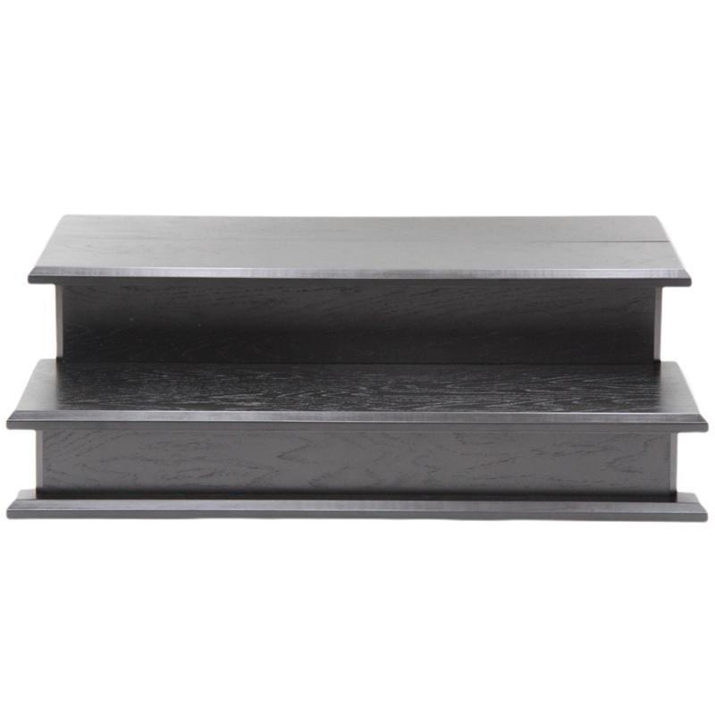 F4 ひな人形飾り台2段飾り台のみ高級黒塗り巾80㎝位