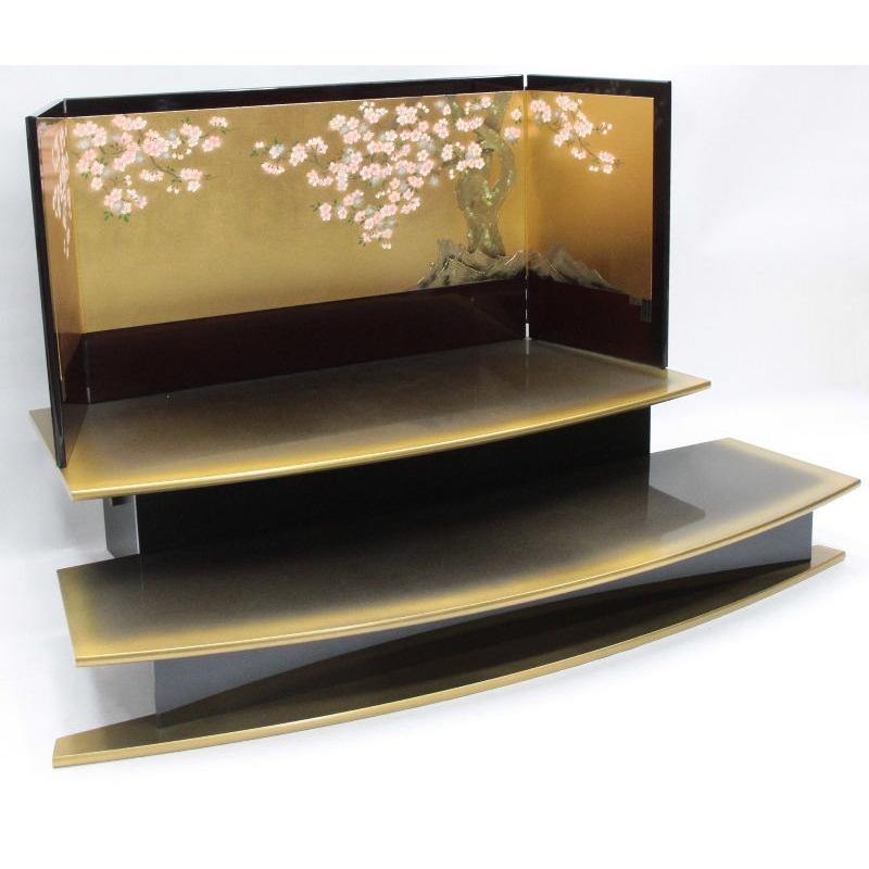 アウトレット品 雛人形段飾り台 屏風・台セット 40号 金沢桜華 組立式 
