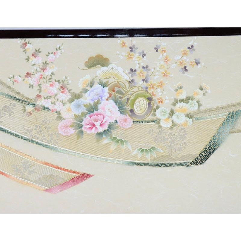 アウトレット品 雛人形 三月屏風 屏風のみ 15号 44A-9 小鼓に四季花 三