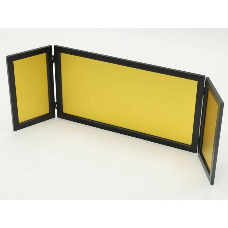 アウトレット品 雛人形 三月屏風 屏風のみ 8号 黒枠金屏風 三曲