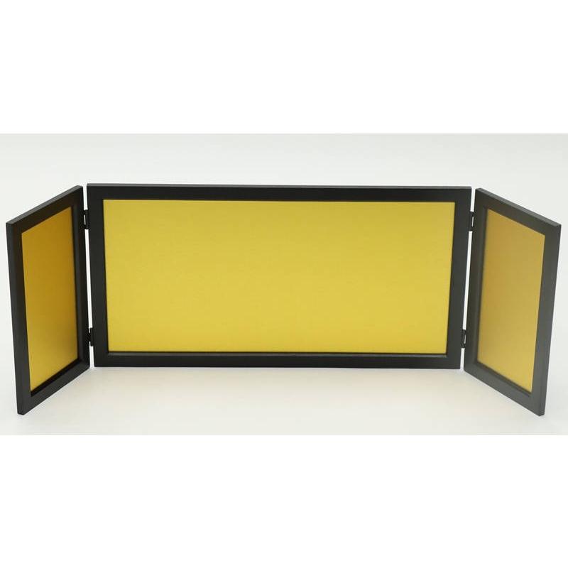 金沢箔 金屏風 三曲 木製 黒枠 逸品飾り 伝統工芸品 金沢箔 金屏風 三曲 木製 黒枠 逸品飾り 伝統工芸品