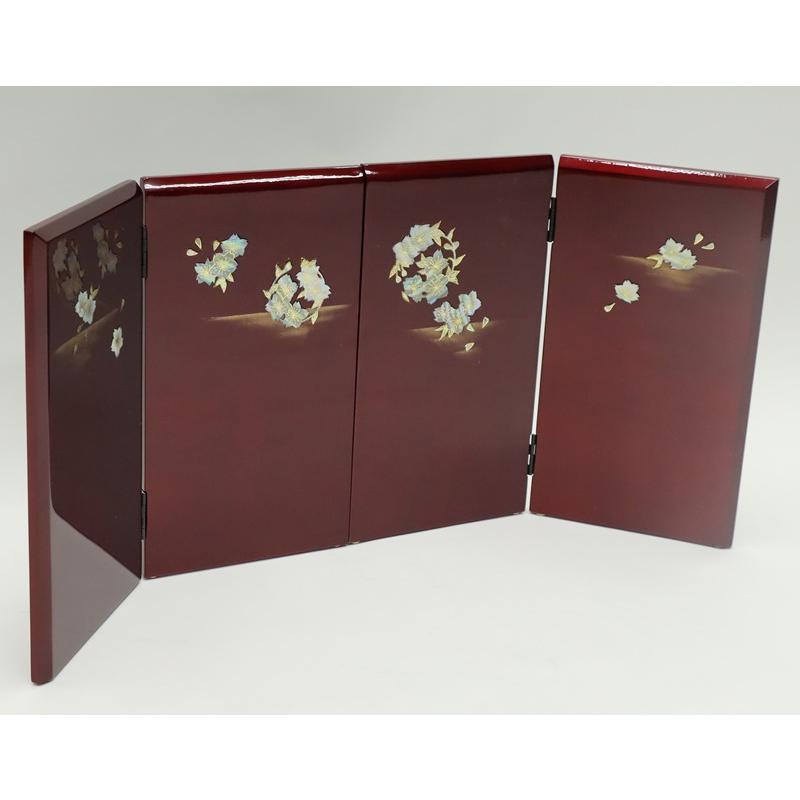 アウトレット品 屏風 屏風のみ 11号 二曲一双屏風 螺鈿花丸 曙塗 23a