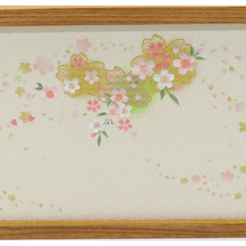 アウトレット品 屏風 屏風のみ 12号 三曲屏風 ケヤキ色・桜舞 23a-ya-0200_6
