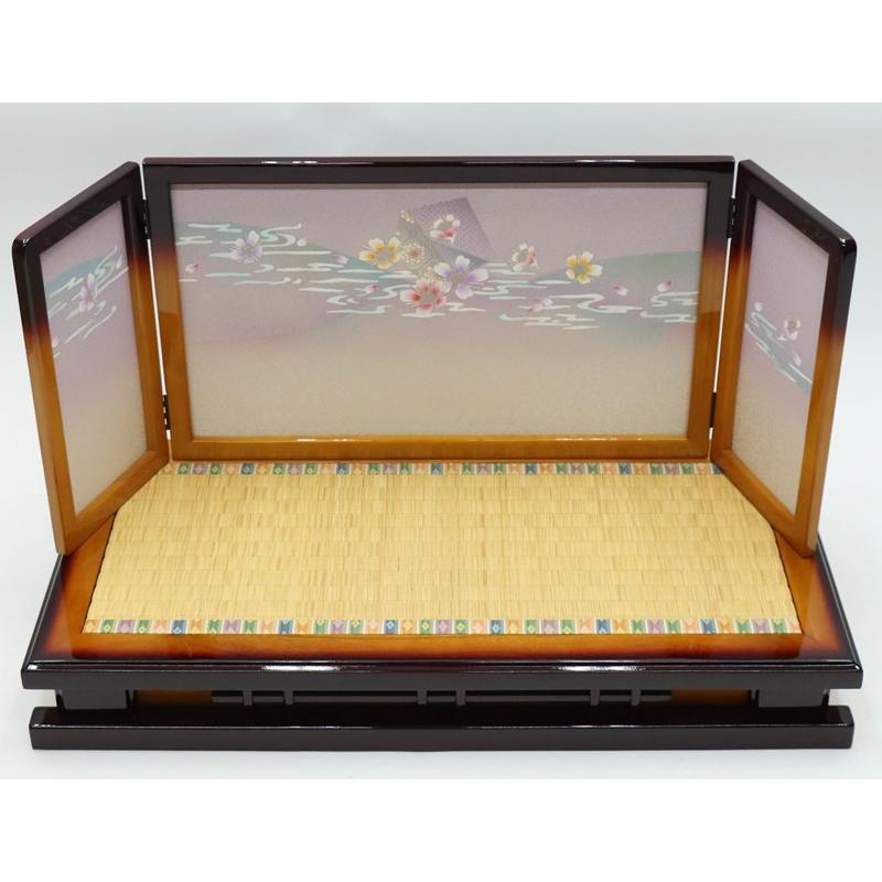 アウトレット品 雛人形 屏風台 台屏風セット 王朝塗り No.1-85 流水花