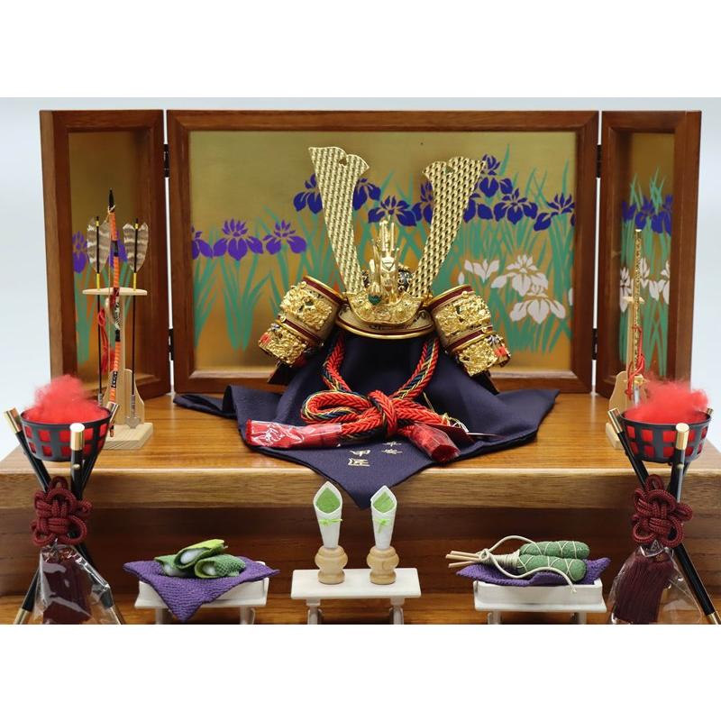アウトレット品 五月人形 収納飾り 兜セット 二段 けやき2段収納 剛翔