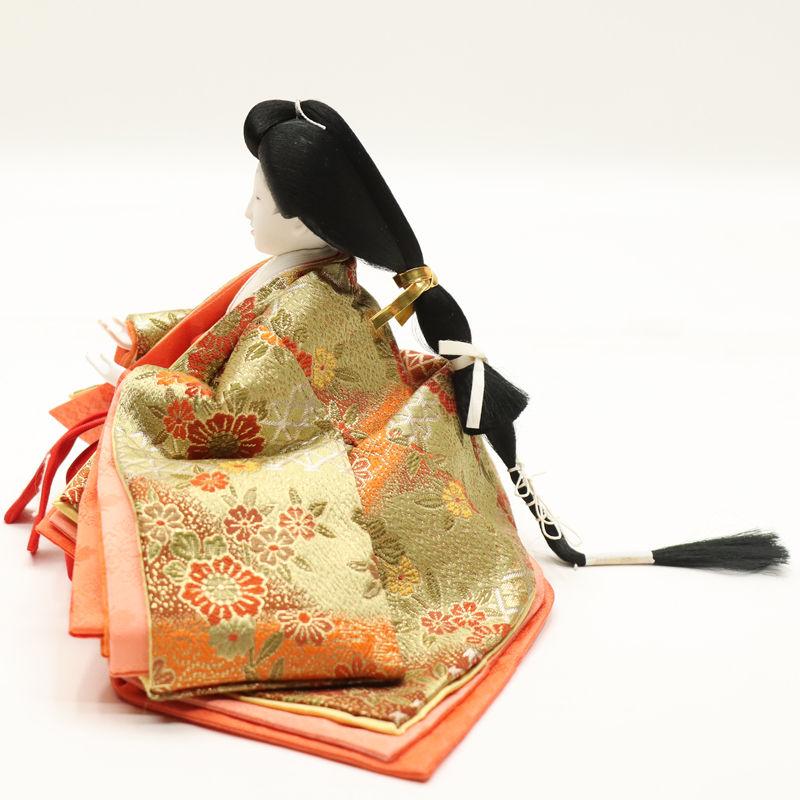 アウトレット品 雛人形 三人官女単品 人形のみ 高さ26cm 菊桜（朱