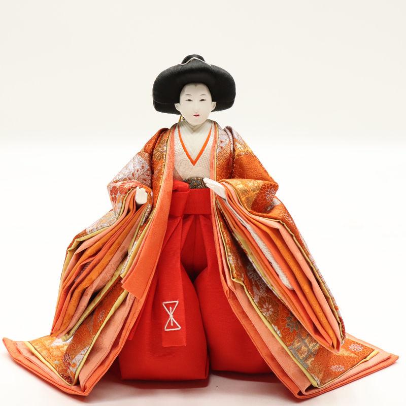 アウトレット品 雛人形 三人官女単品 人形のみ 高さ26cm 菊桜（朱