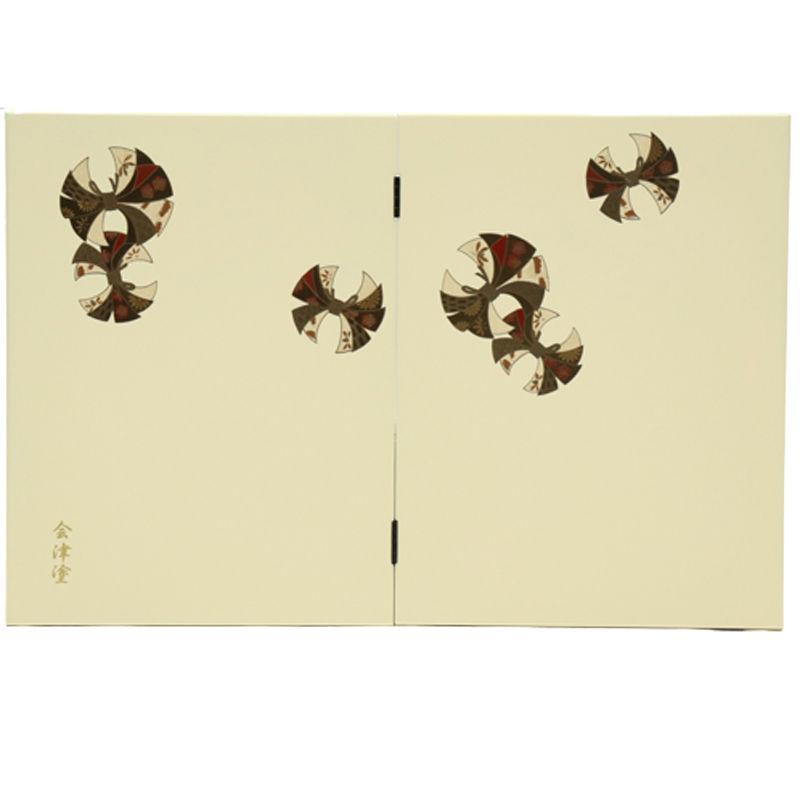 アウトレット品 屏風 単品 33cm 古典熨斗 二曲屏風 アイボリー