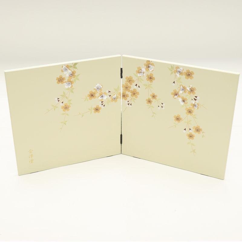 アウトレット品 屏風 単品 27cm 桜 二曲屏風 アイボリー 24a-ya-0219 