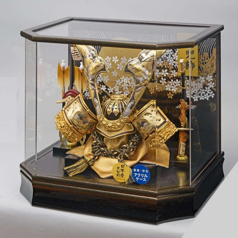 五月人形　ケース入り 人形屋ホンポ 五月人形 コンパクト 兜飾り 兜ケース飾り 兜 六角