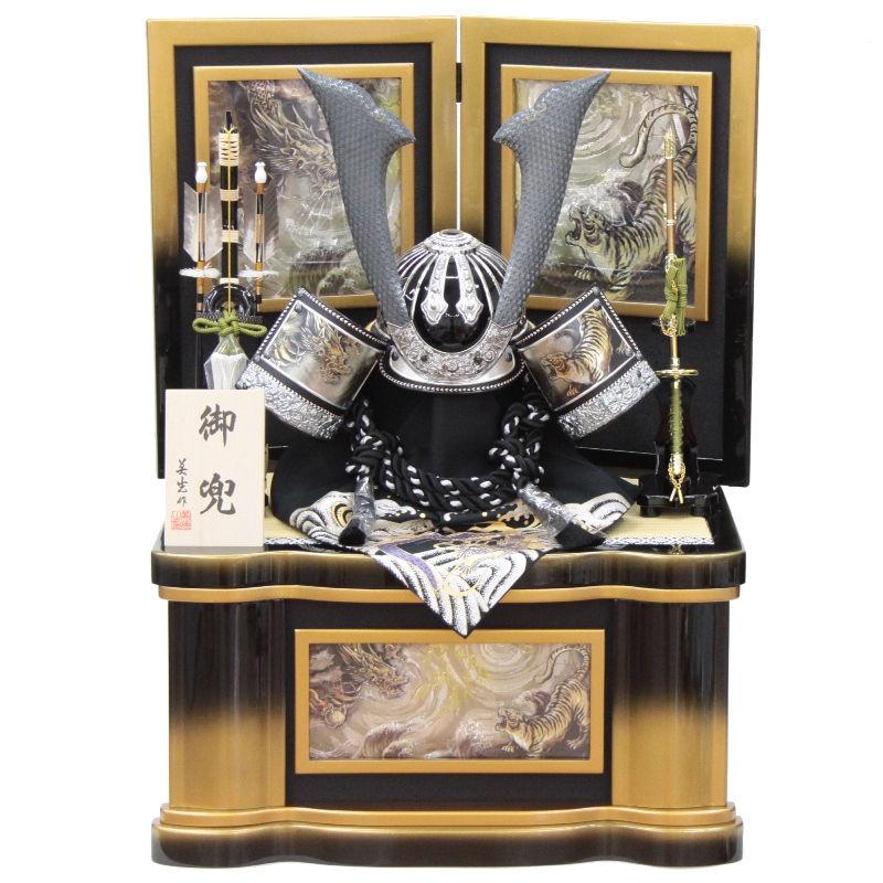 五月人形 着用兜 収納飾り 25号（245to0328）ブロンズ松葉鍬形