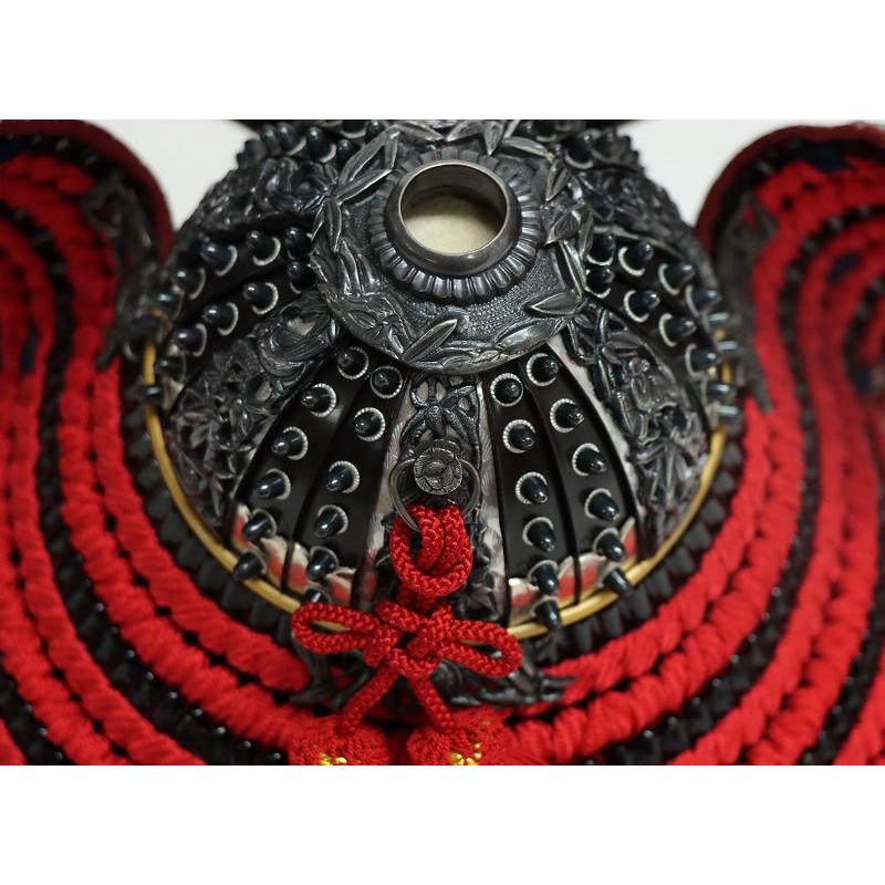 兜セット一式 最新作 選べる兜2種類 伝統工芸士 誠山作 7号 (赤/紺)糸 金小札