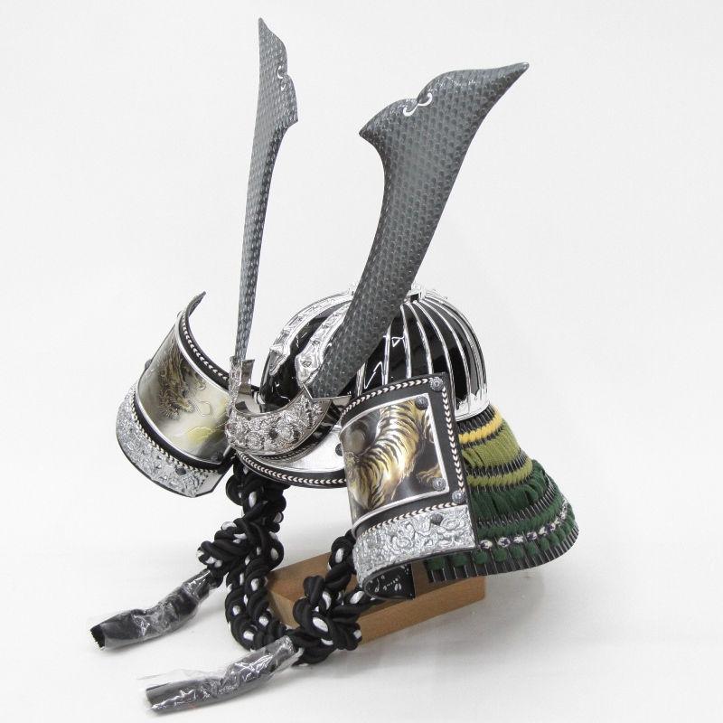 五月人、兜 五月人形 着用兜 収納飾り 25号（245to0838）ブロンズ松葉鍬形 ym1201n