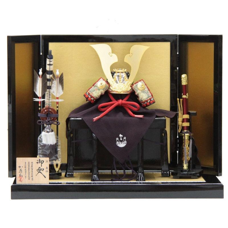 五月人形 美品 金沢箔布細工 五月人形 白兜