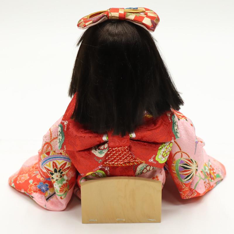 アウトレット品 雛人形 市松人形 10号 座り市松 遊 桜まり ピンク