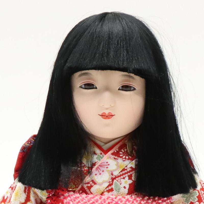 市松人形 はるかぜ　昭和レトロ アウトレット品 雛人形 市松人形 10号 鹿の子 赤/桜 25a-ya-0063