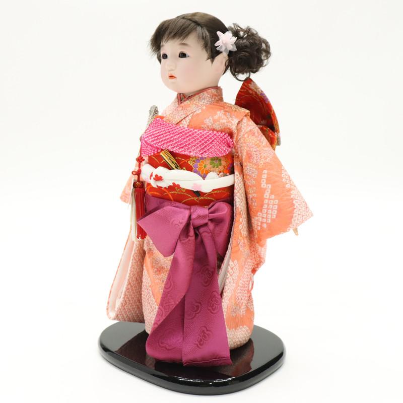 アウトレット品 雛人形 市松人形 11号 正絹 鹿の子 いろどり 25a-ya