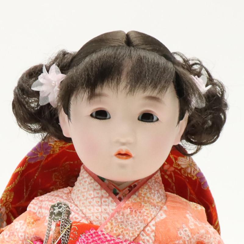 アウトレット品 雛人形 市松人形 11号 正絹 鹿の子 いろどり 25a-ya