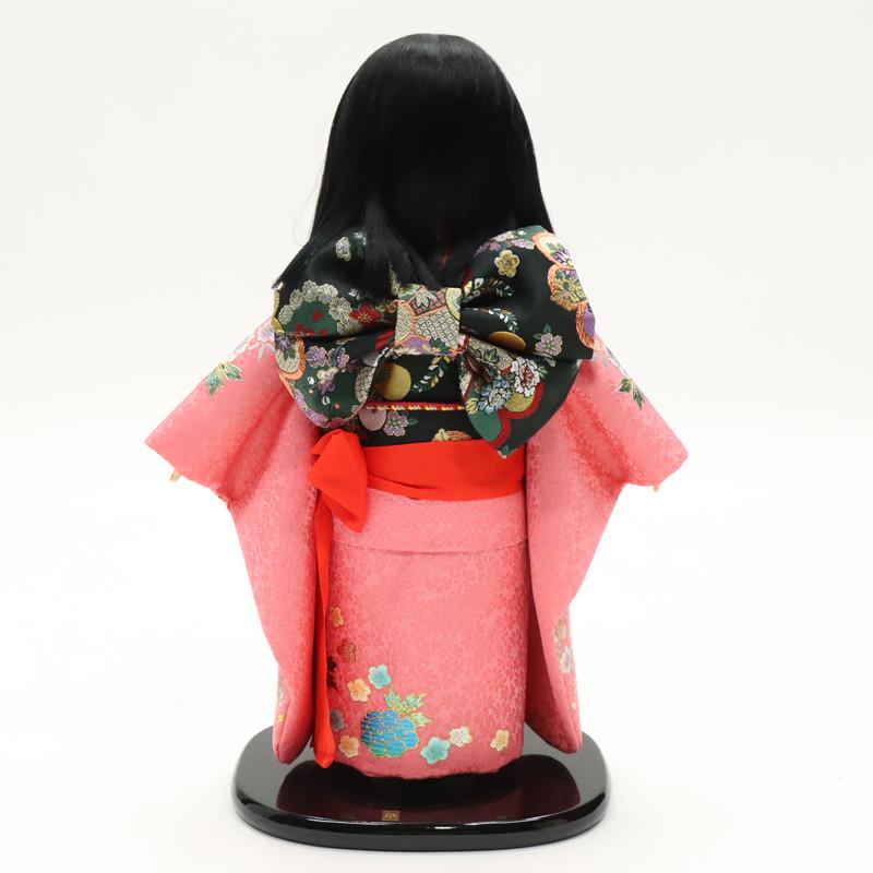 アウトレット品 雛人形 市松人形 13号 金彩 ピンク 25a-ya-0068