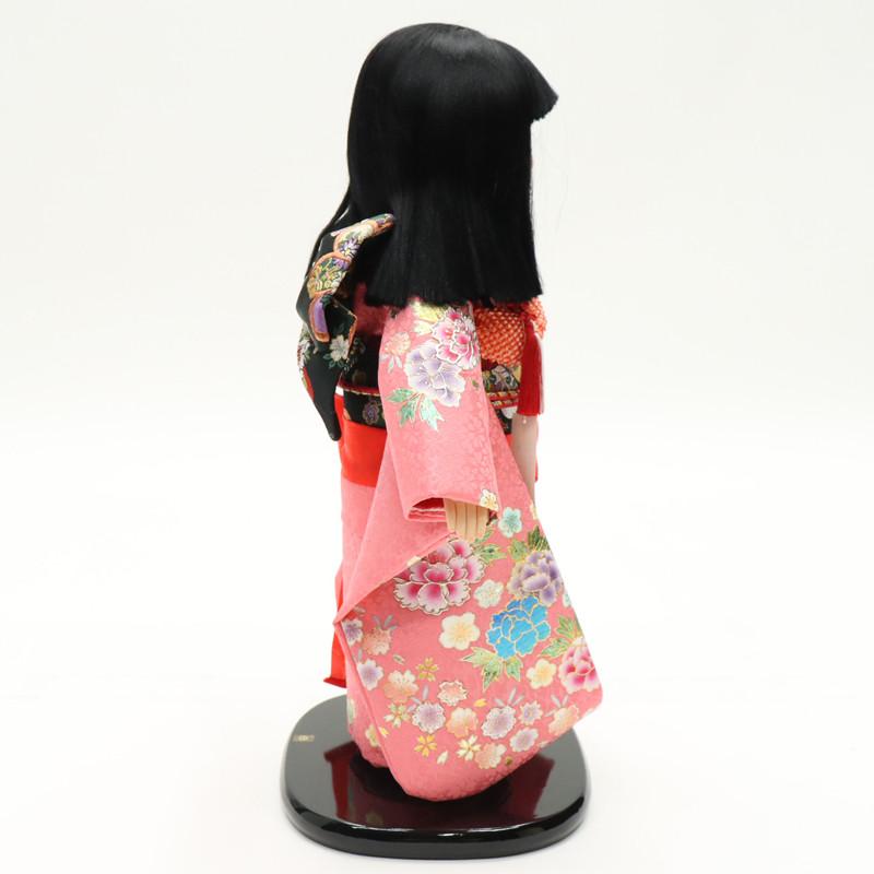 アウトレット品 雛人形 市松人形 13号 金彩 ピンク 25a-ya-0068