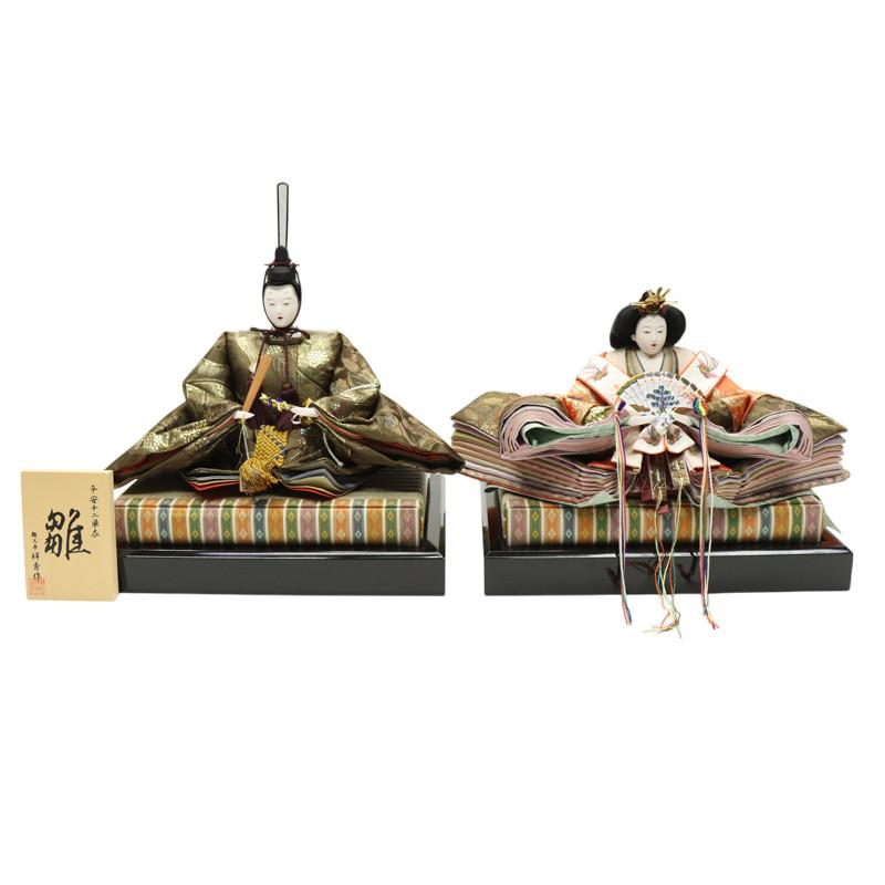 アウトレット品 雛人形 人形単品 九番 親王 金襴ゴールド 玉台付 2人