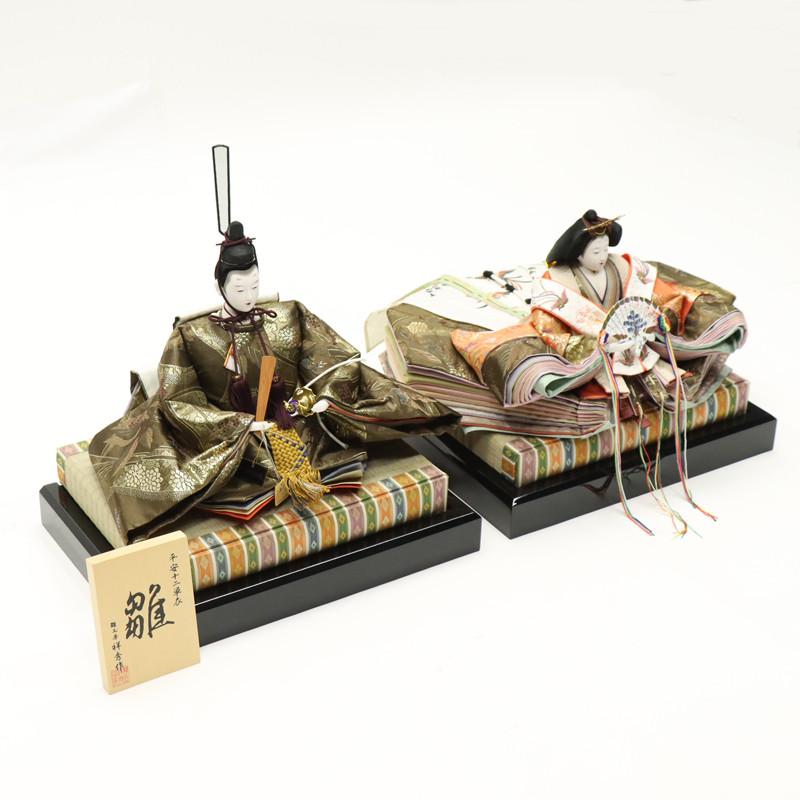 アウトレット品 雛人形 人形単品 九番 親王 金襴ゴールド 玉台付 2人